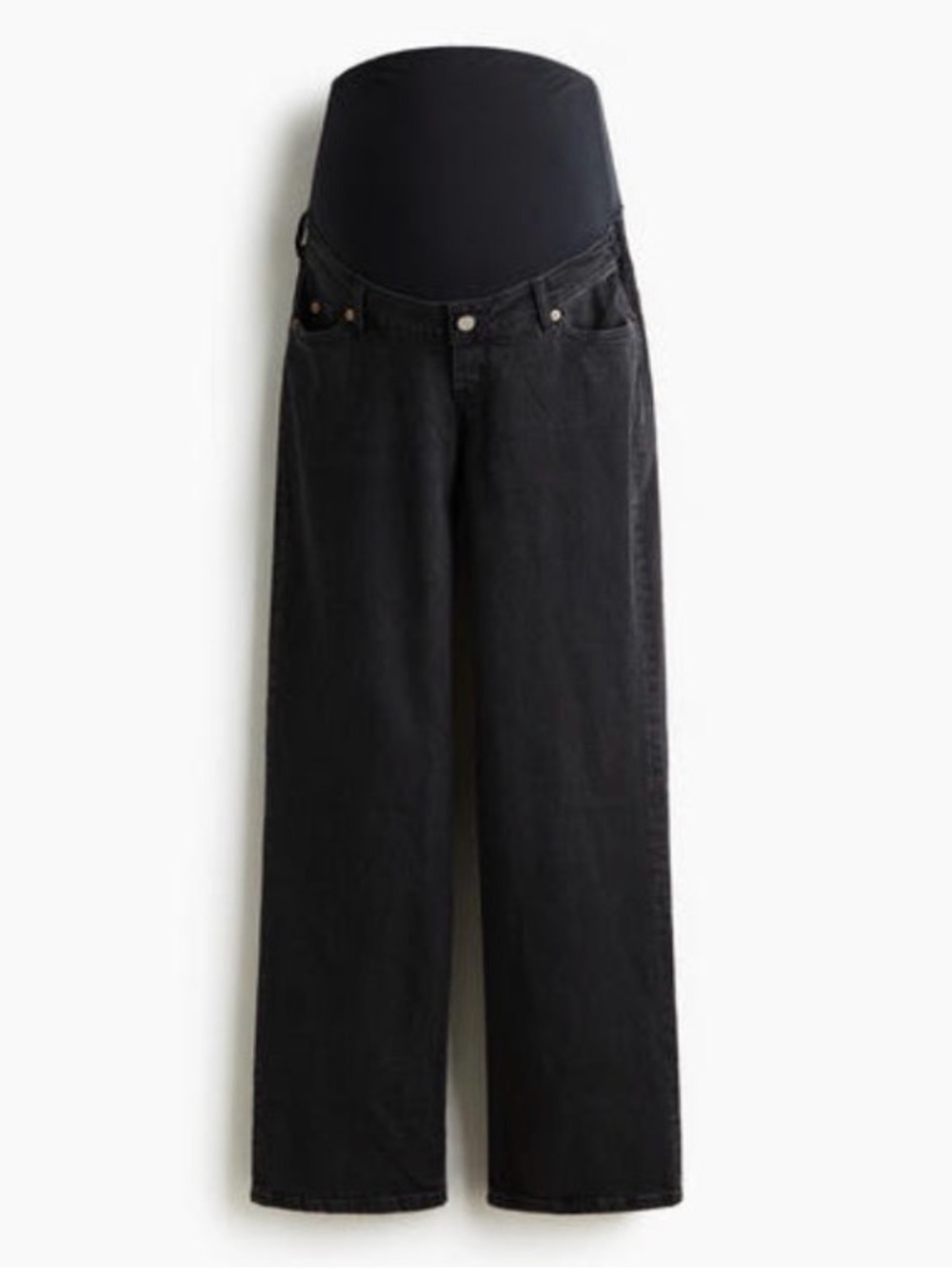 H&M Mama Maternity Wide Leg Jeans - Black Denim